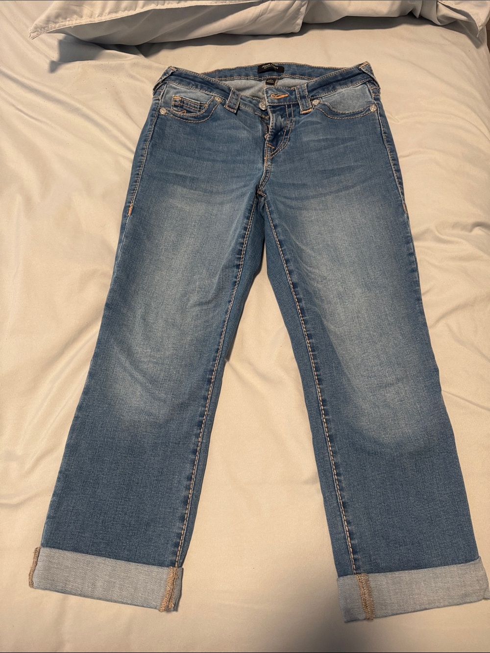 True Religion Light Blue capri jeans
